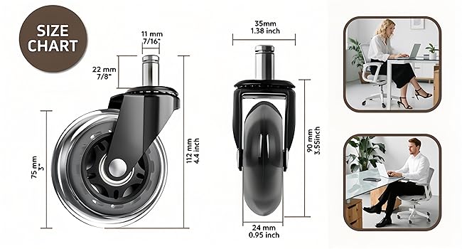 Chair Caster Sizes