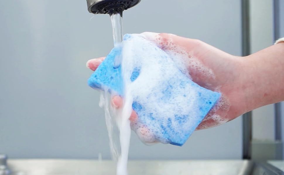 Compressed Cellulose Sponges Non-Scratch Natural Sponge Cleaning Scrub Sponge