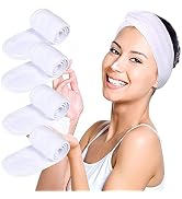 Facial Spa Headbands 4 PCS, Makeup Shower Bath Wrap Sport Headband Terry Cloth Stretch Towel with...