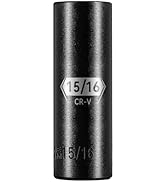 BLACKROBOT 1/2 Inch Drive 6-Point Deep Socket, 15/16 inch Deep Impact Socket, CR-V Steel