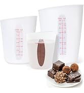 Wilewir Food-Grade Silicone Cups for Melting Chocolate, 3Pcs BPA Free Silicone Measuring Cups wit...