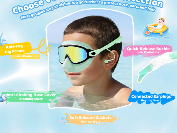 kids goggles with nose cover