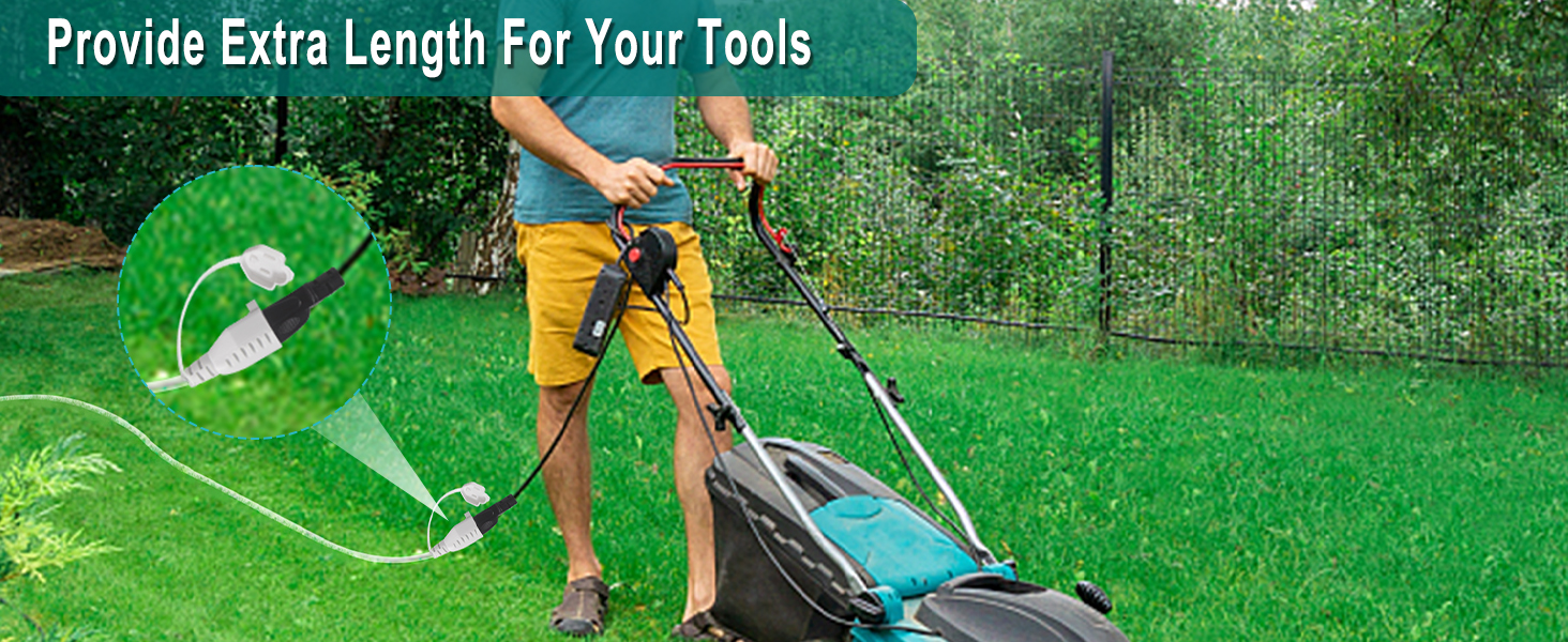 White Outdoor Extension Cord - SJTW 16AWG Weatherproof Grounded 3Prong Extension Cord