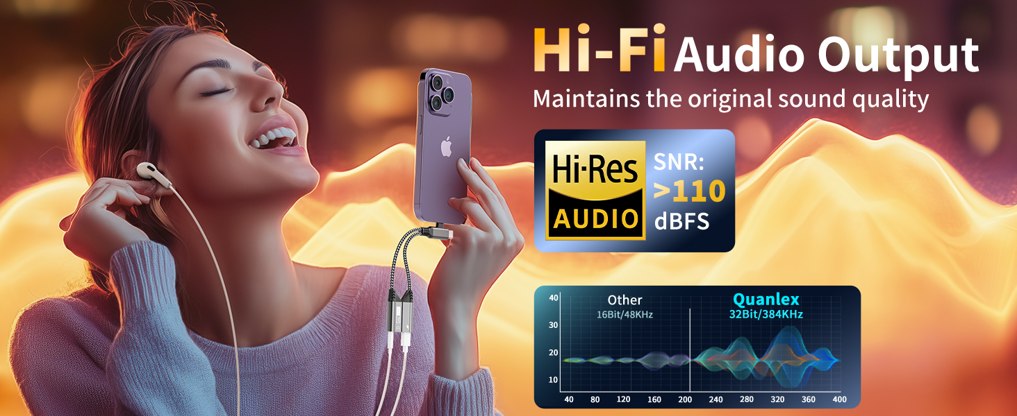 Lightning + USB C to 3.5mm headphone and Charger Adapter