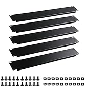 YuPinDiZu 5 Pack of 2U Blank Panel - Metal Rack Mount Filler Panel for 19in Server Rack Cabinet o...