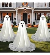 Bunny Chorus Halloween Decorations Outdoor, 3 Pack Spooky Ghost Decor with String Lights, Hallowe...