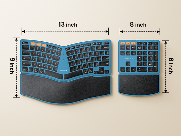 Ergonomic Keyboard with number pad - black blue A+ (8)