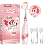 Papablic Toddler Sonic Electric Toothbrush Kids for Ages 1-3 Years, Baby Electric Toothbrush with...