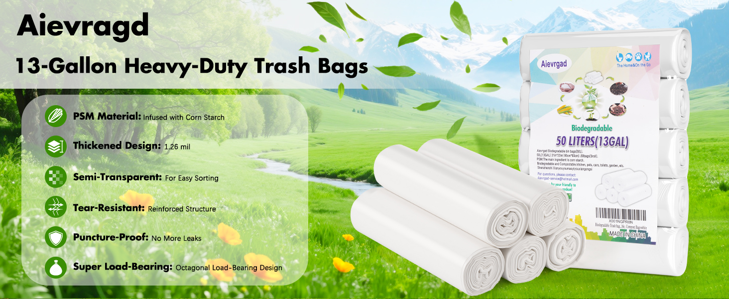 Trash bag 13 gallon white