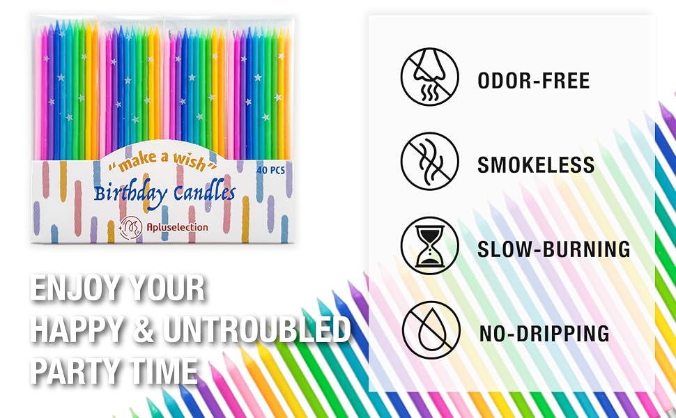 Long-Burning, smokeless, odor-free, unscented materials, safe for food contact