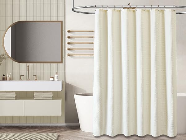 cream shower curtain