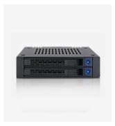 ICY DOCK 2 x 2.5 SAS/SATA HDD/SSD Mobile Rack for External 3.5” Bay | ExpressCage MB742SP-B