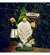 ASAWASA Gnomes Decorations for Yard with Solar LED Light, 10.8" Large Outdoor Funny Garden Lawn G...