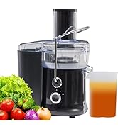 NEWBULIG Centrifugal Juicer, Juicer Machine with 2.6" Feed Chute & 15,000 RPM, Dual-Speed Juice E...