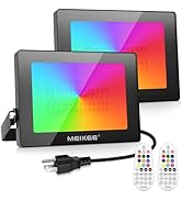 MEIKEE 150W LED Flood Lights Outdoor, 1500W Equivalent RGBW Color Changing Landscape Lighting, IP...