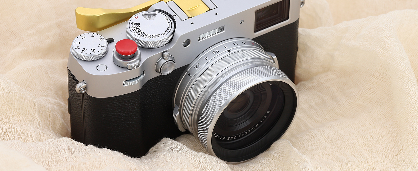 Haoge Metal Lens Hood MC UV Protection Multicoated Ultraviolet Lens Filter Fujifilm X100VI X100V