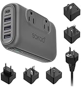 SOKOO International Power Adapter 220v to 110v Converter, Voltage Converter US to Europe with 3 U...