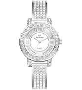 Avaner Women's Gold Silver Watches: Ladies Iced Out Slim Strap Stainless Steel Bling Rhinestones ...