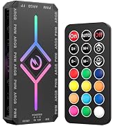 GSCOLER ARGB & PWM Fan Hub Controller, 9-Port Magnetic PC Fan Hub with RGB Remote Control and SAT...