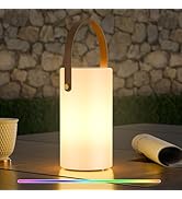 uuffoo Solar Table Lamp Outdoor Lantern 2 in 1 Charging Portable LED Table Lamp Battery Waterproo...