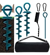 Eurmax USA Heavy Duty Dog Tie Out Stake Set Portable Dog Tether Line Anchor for Outside Yard Beac...