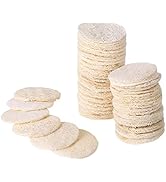 Uonlytech 50pcs Loofah Face Pads, Natural Sponge Exfoliating Face Pads Reusable Makeup Remover Fa...