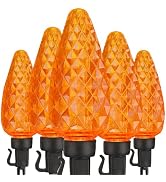 ODEETRONIC Orange Lights, 33ft 50 LED C9 Orange Christmas Lights Connectable, 120V UL Certified P...