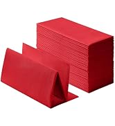 100-Pack Linen-Feel Red Napkins, 16"x16" Dinner Napkins for Restaurant, Party, Kitchen Or Event, ...
