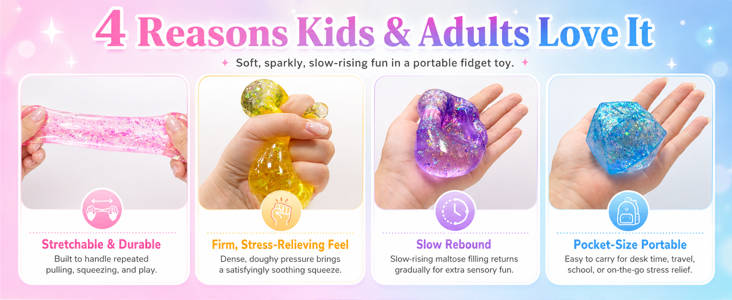 Glitter Squishy Diamond Toys