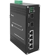 Hereta Hardened Industrial Gigabit PoE+ Switch Mini 6 Ports Compact Fiber Ethernet Switch 4 Ports...