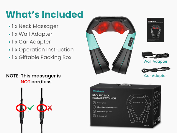 nekteck neck back massager for pain relief deep tissue shoulder massage tool