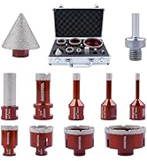 ONEGOTOOL Diamond Hole Saw kit Tile Drill bits Set for Porcelain Ceramic Concrete Granite Marble ...