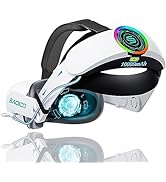 SAQICO Head Strap with 10000mAh Battery for Oculus Quest 2, Cool RGB Light Fast Charging Adjustab...