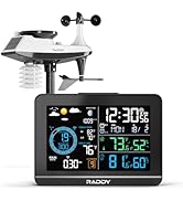 Raddy UV-6 Professional Weather Station with 6" VA Display and Outdoor Sensor, Wireless Indoor Ou...