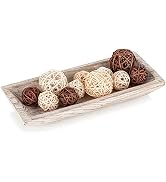 Hanobe Decorative Wood Dough Bowl: Long Wooden Bowl for Entry Way Table Home Decor - Coffee Table...