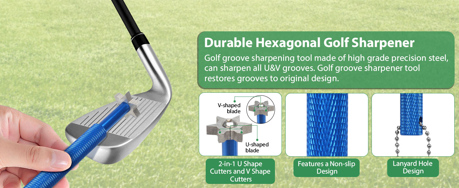 Durable Hexagonal Golf Sharpener