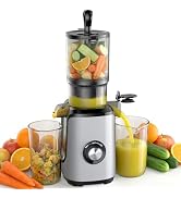 KMFurnila Slow Masticating Juicer Machines, Cold Press Juicer with Safety Lock & Reverse Function...