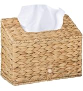 BIBELUN Woven Tissue Box Cover, Water Hyacinth Hand Towel Holder Compatible with Kleenex Disposab...