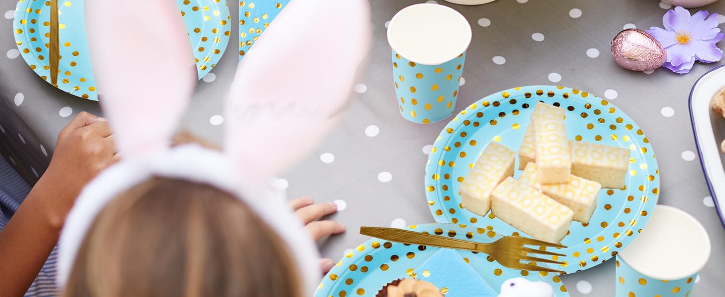 Blue and Gold Party Plates