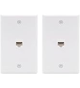 VCE Ethernet Wall Plate 1 Port (UL Listed), Cat6 Female to Female Wall Jack RJ45 Keystone Inline ...