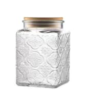 Airtight Glass Jar, Vintage Decorative Storage Jar with Bamboo Lid, 24 FL OZ Food Storage Contain...
