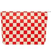 PAZIMIIK Makeup Bag Large Zipper Corduroy Make Up Pouch for Purse Travel Canvas Cosmetic Organize...