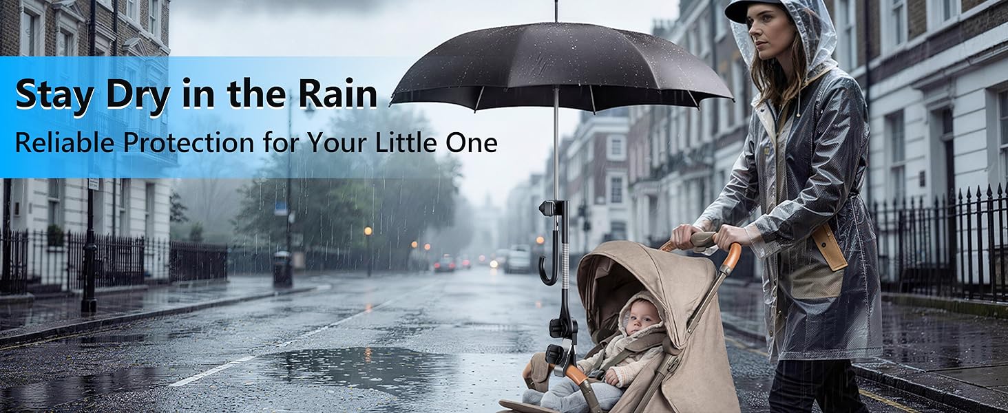 umbrella holder for stroller, Stay Dry in the Rain, Reliable Protection for Your Little One