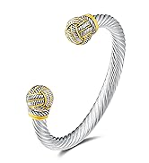 UNY JEWEL Jewelry Make a Statement with Our Two Tone Twisted Cable Wire Ball Weave Cuff Bangle Ma...