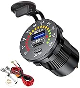 GemCoo PD Type C USB Car Charger Socket and QC 3.0 Quick Charger 12V USB Port with ON/Off Switch ...