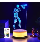 KYMELLIE Basketball Night Light Basketball Gifts for Boys, Basketballs Lover 14 Colors LED Bedroo...