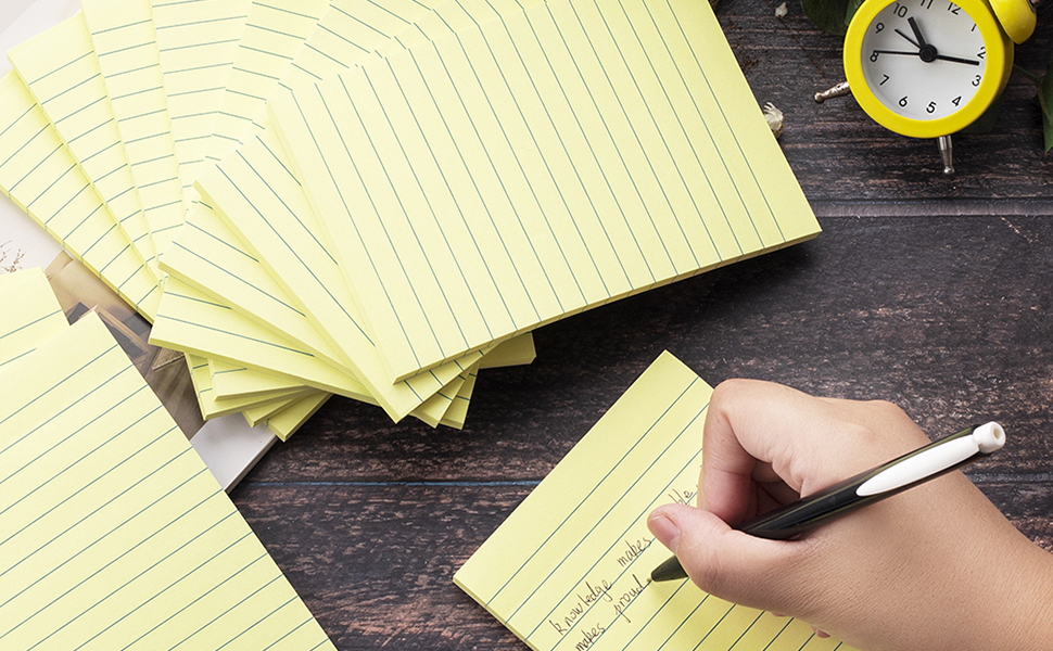 yellow 4X6 lined post it notes