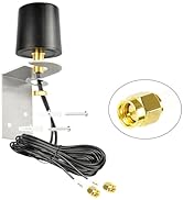 BOOBRIE 2x2 MIMO Omnidirectional WiFi Antenna 600-6000MHz 5G 4G LTE Outdoor Antenna with 2x16.4ft...