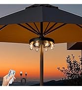 Umbrella Lights Outdoor Patio, Rechargeable Cordless with Dimmer &Timer, 8 Bright Warm White LED ...