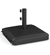 Helios&Hestia 99 lb Heavy Duty Square Umbrella Base with Rolling Wheels, Plastic Water and Sand F...